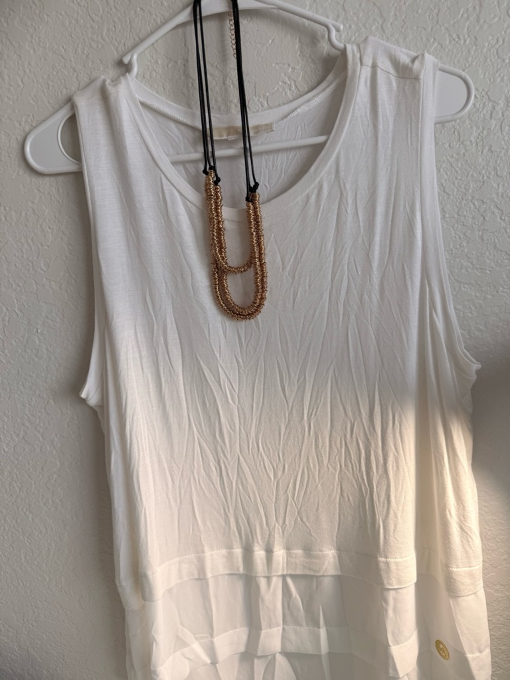 Michael Kors White Sleeveless Layered Tank Top